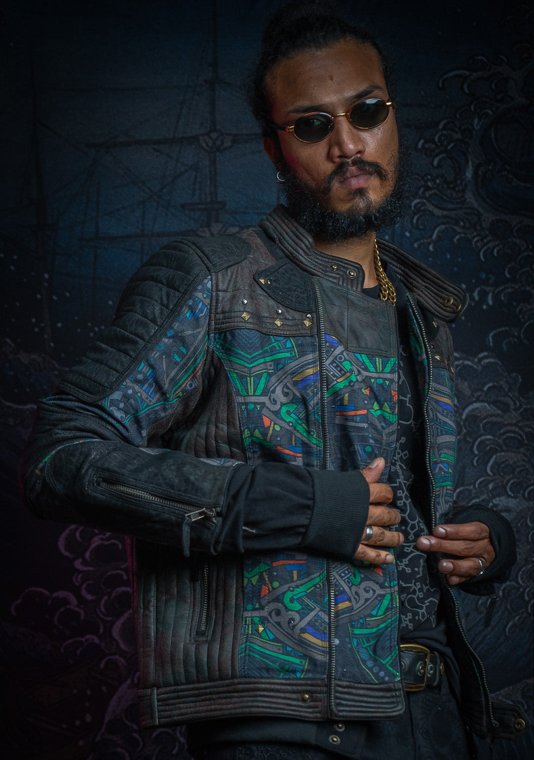 Jacket Men SAMURAI SHAMAN / Fake Leather / Waterproof Linen - POPPYFIELDS